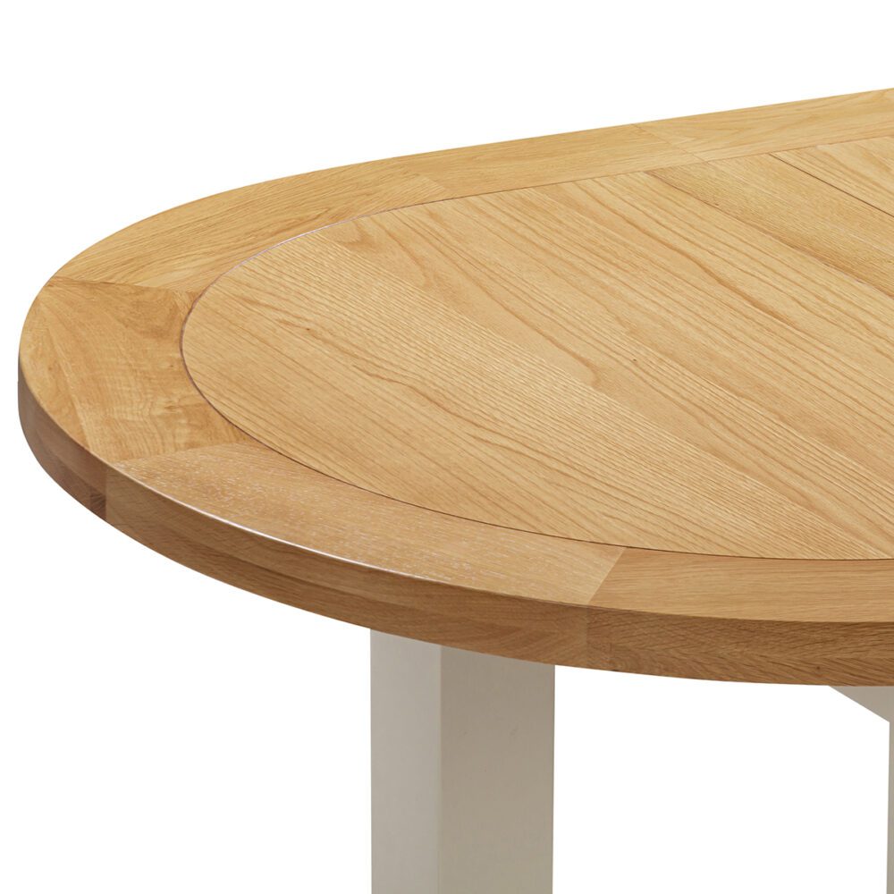 DPT141 Dorset Painted D End Table close up. Edmunds & Clarke Furniture