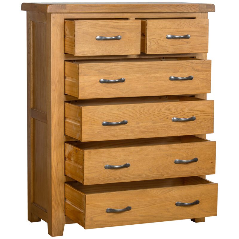 Somerset Oak 2 over 4 chest of drawers new style