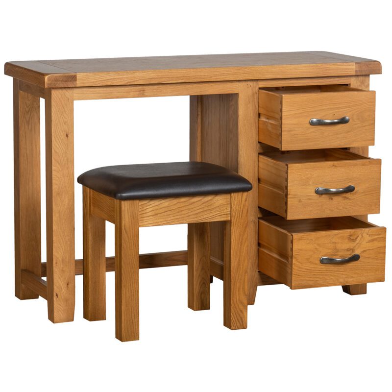 Somerset oak dressing table drawers open