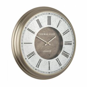 AMC20086 Thomas Kent 20inch Venetian Wall Clock Sof Gold Side view with roman numerals. Edmunds & Clarke Furniture