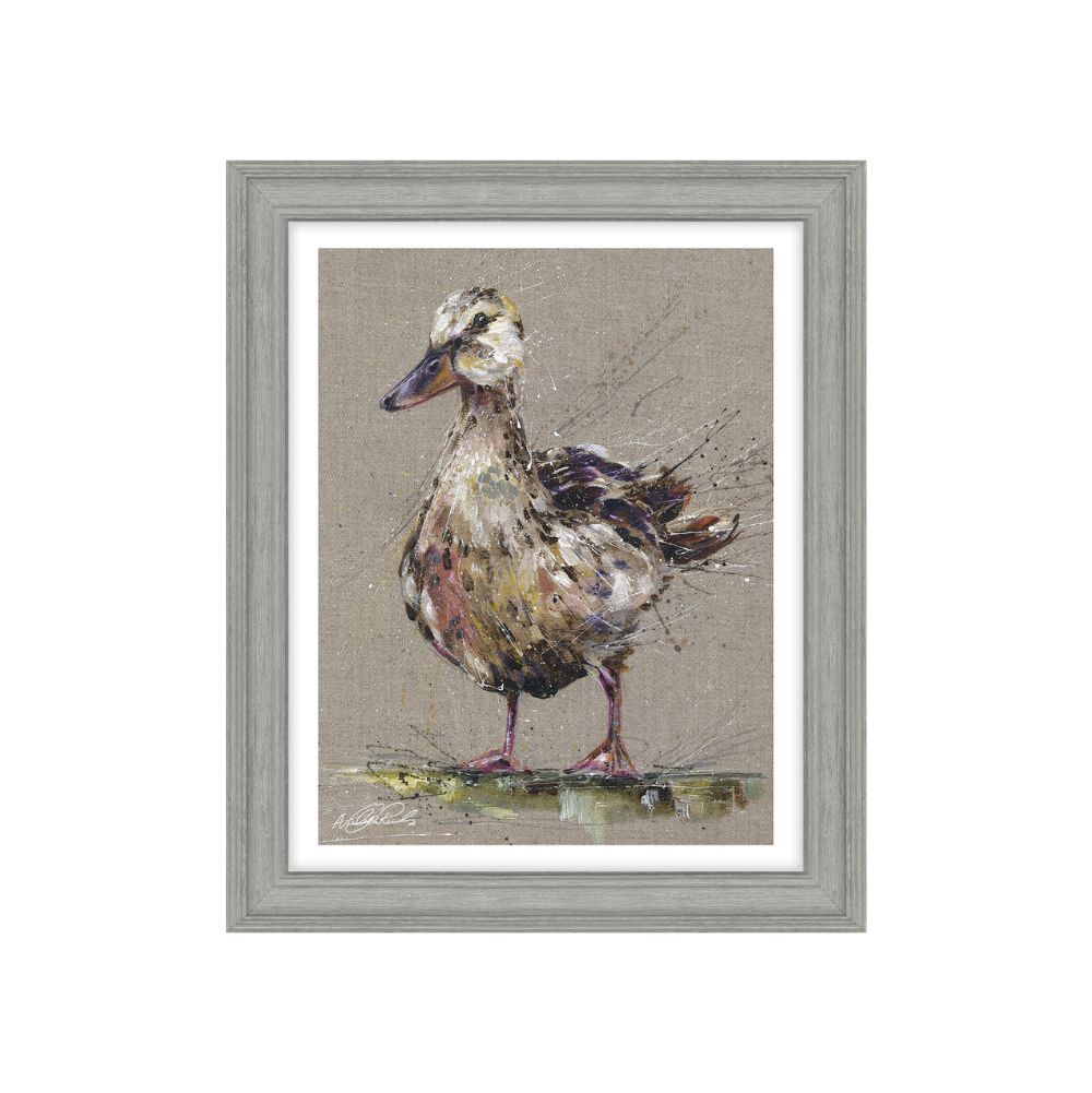 AK12210 Daisy Duck framed art - no glass with grey frame. Edmunds & Clarke Furniture