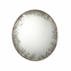 AMM00021 Burford Round Wall Mirror gold rim with mottled effect on mirror. Edmunds & Clarke Furniture