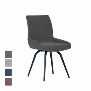 Medway dining chair dark grey and showing swatches of other colourways. Edmunds & Clarke Furniture