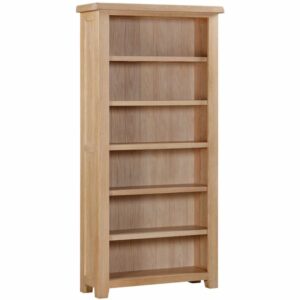 Suffolk Oak Tall Wide Bookcase. Edmunds & Clarke Furniture