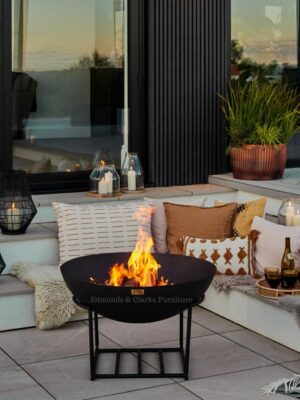 OCFB57 Outdoor cast iron firebowl black Patio image. Edmunds & Clarke Furniture