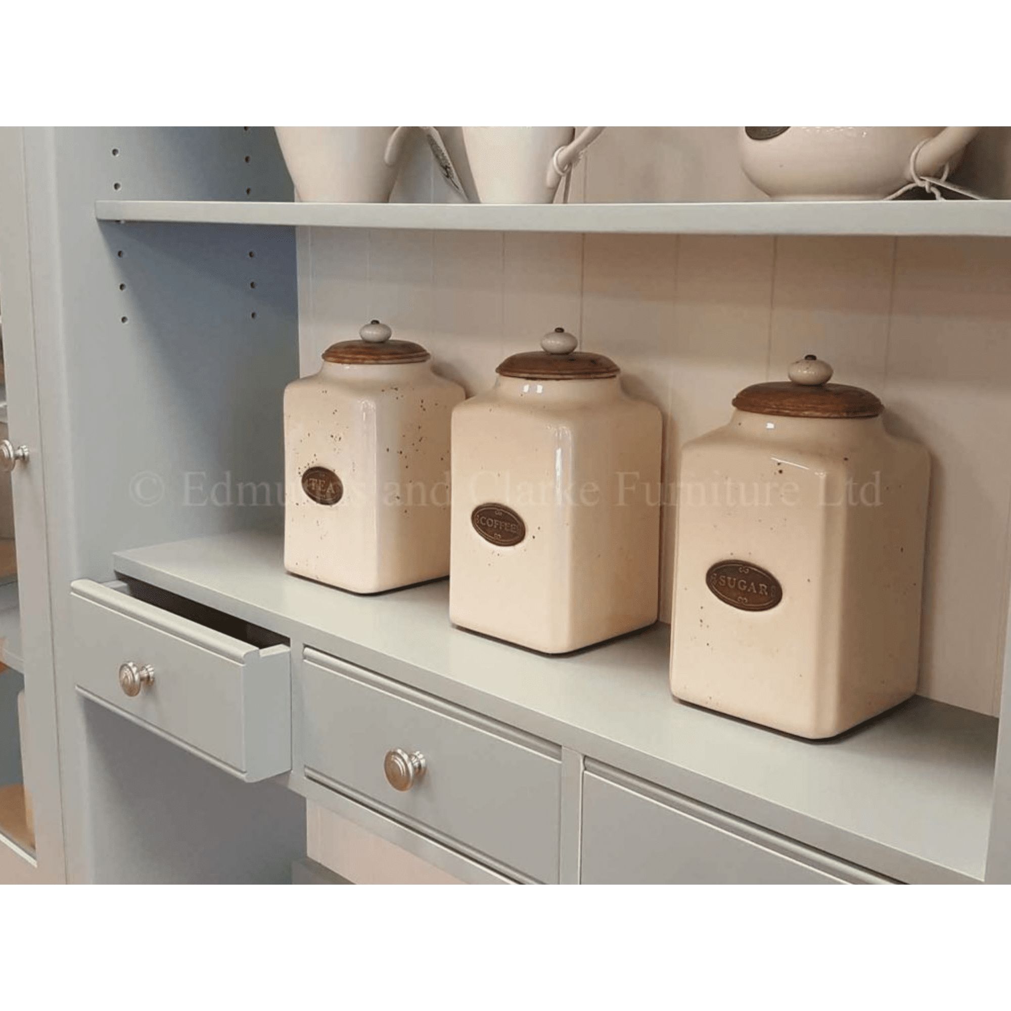 Edmunds storage dresser Close up of spice drawers. Edmunds & Clarke Furniture