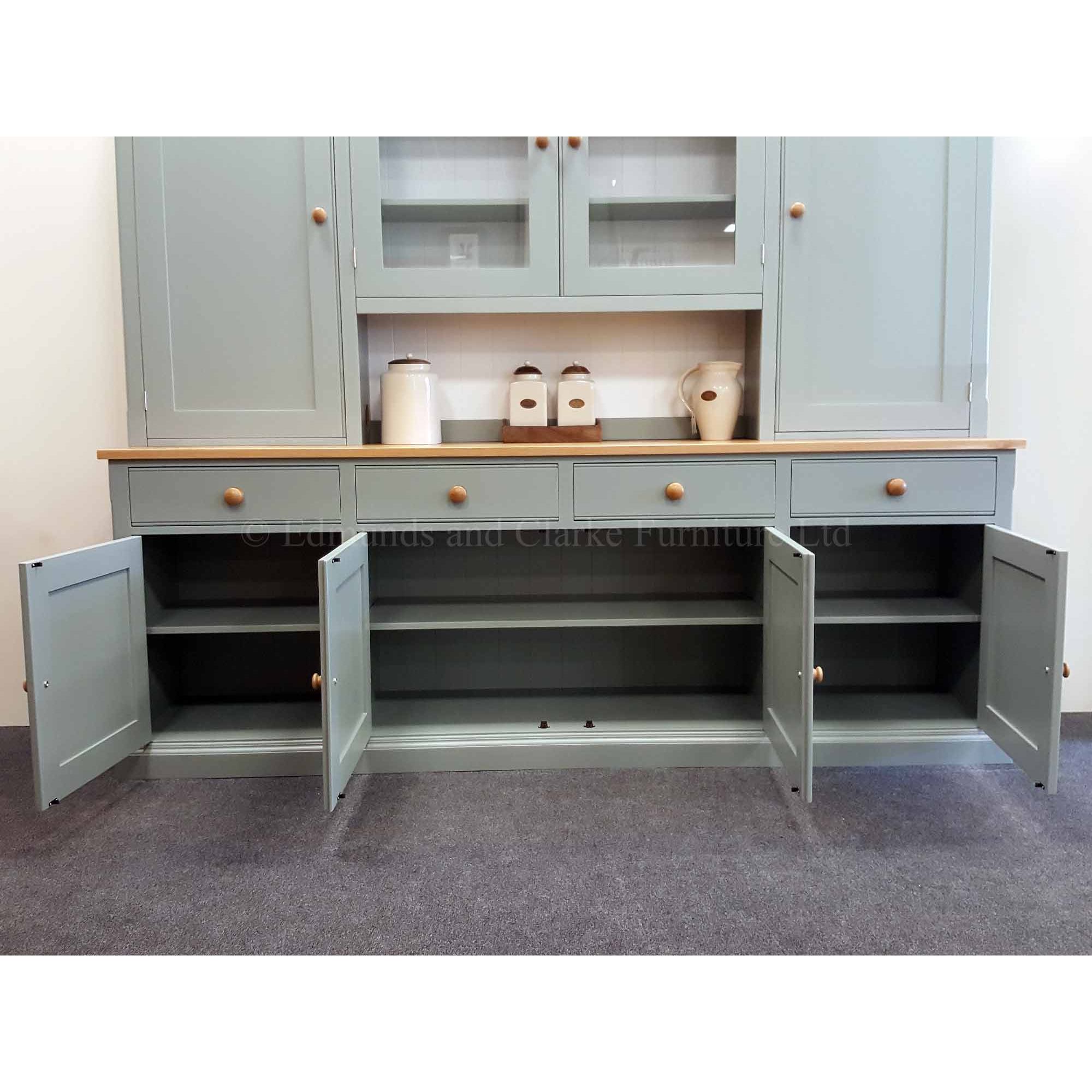 EDMSTDR8 Edmunds storage dresser 244cm 8ft, doors open, Edmunds & Clarke Furniture