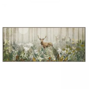 Luna Gaze framed canvas. A handsome Stag in woodlands