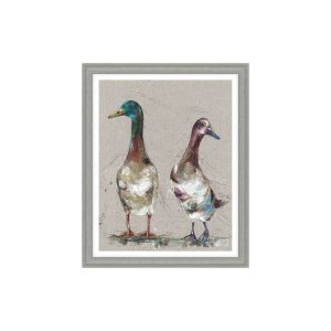 Having a domestic framed art of male and female ducks. Edmunds & Clarke Furniture