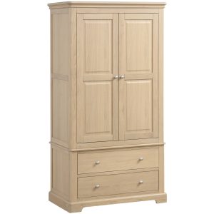 BOK032 Barton Oak 2 Drawer Wardrobe. Edmunds & Clarke Furniture