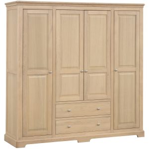 BOK036 Barton Oak Quad Wardrobe. Edmunds & Clarke Furniture