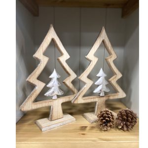 Large wooden cut out tree christmas decoration. Edmunds & Clarke Furntiure