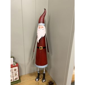 Red Metal Santa With Tree