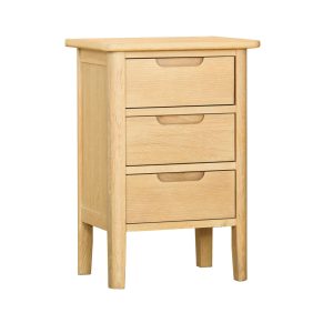 Bergen Oak 3 Drawer Bedside