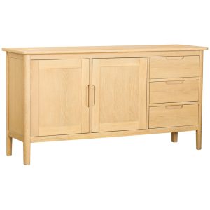 BER052 Bergen oak 2 door 3 drawer sideboard. Edmunds & Clarke Furniture
