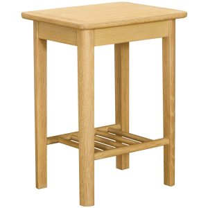 BER077 Bergen oak lamp table with shelf. Edmunds & Clarke Furniture