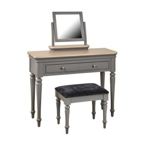 Blakney Dressing table set. Including mirror and stool. Dark grey Edmunds & Clarke Furniture