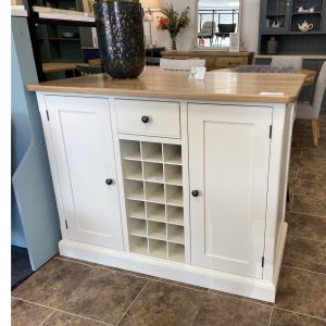 EDM08 Edmunds Kitchen Island with drawer and wine rack SWIFT. Edmunds Clarke Furniture