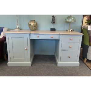 Edmunds Double Pedestal desk with cupboard and drawers. Edmunds Clarke Furniture