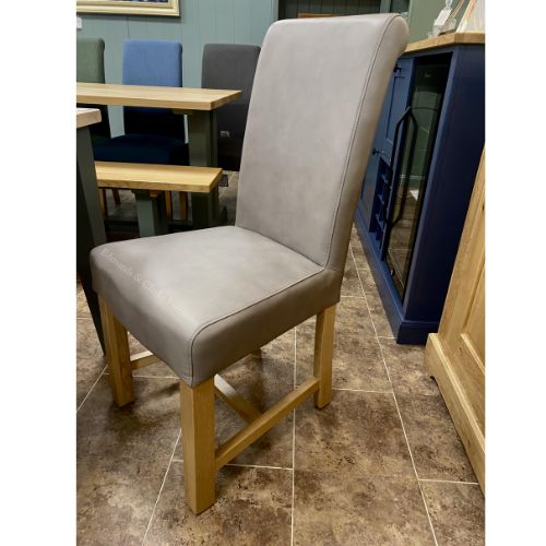 Henley Real leather dining chair Mushroom Room Set. Edmunds Clarke Furniture