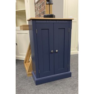 Edmunds 2 door Cupboard stiffkey blue oak top H92cm. Fast Delivery
