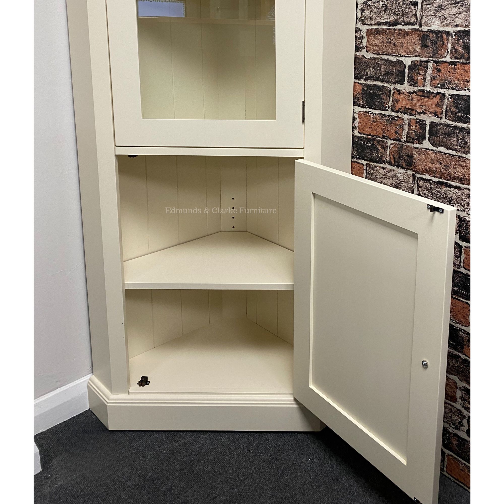 Edmunds Painted corner unit showing cupboard underneath