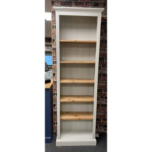 Edmunds Standard depth Slim bookcase pavilion gray and pine shelves. Edmunds Clarke Furniture