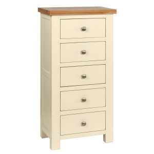 DPT002PI Dorset 5 Drawer Wellington Painted Ivory. Edmunds Clarke Furniture