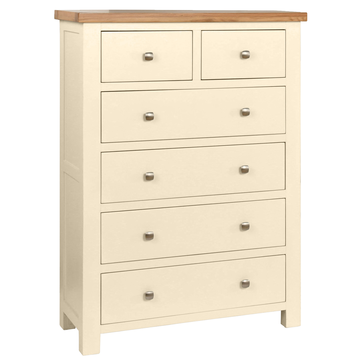 DPT005PI Dorset 2+4 Chest of drawers painted ivory. Edmunds Clarke Furniture
