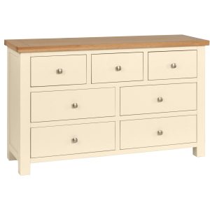 DPT006PI Dorset 3+4 chest of drawers Ivory. Edmunds Clarke Furniture