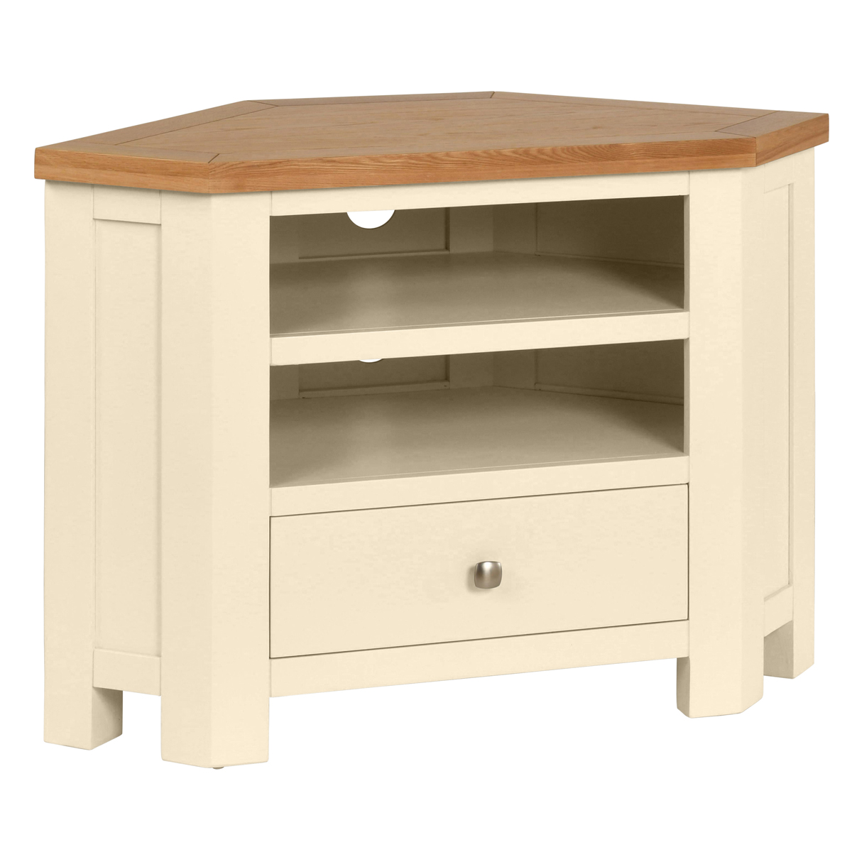 DPT073PI Dorset Corner TV Unit painted Ivory. Edmunds Clarke Furniture