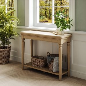 BOK079 Barton Oak Console table with shelf room set. Edmunds Clarke Furniture