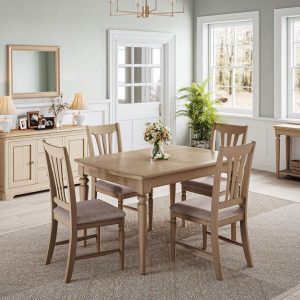 BOK094 Barton Oak medium dining table room set. Edmunds Clarke Furniture