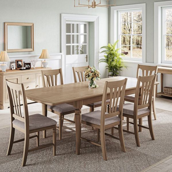 BOK095 Barton Oak Large dining table with two leaf Room Set. Edmunds Clarke Furniture