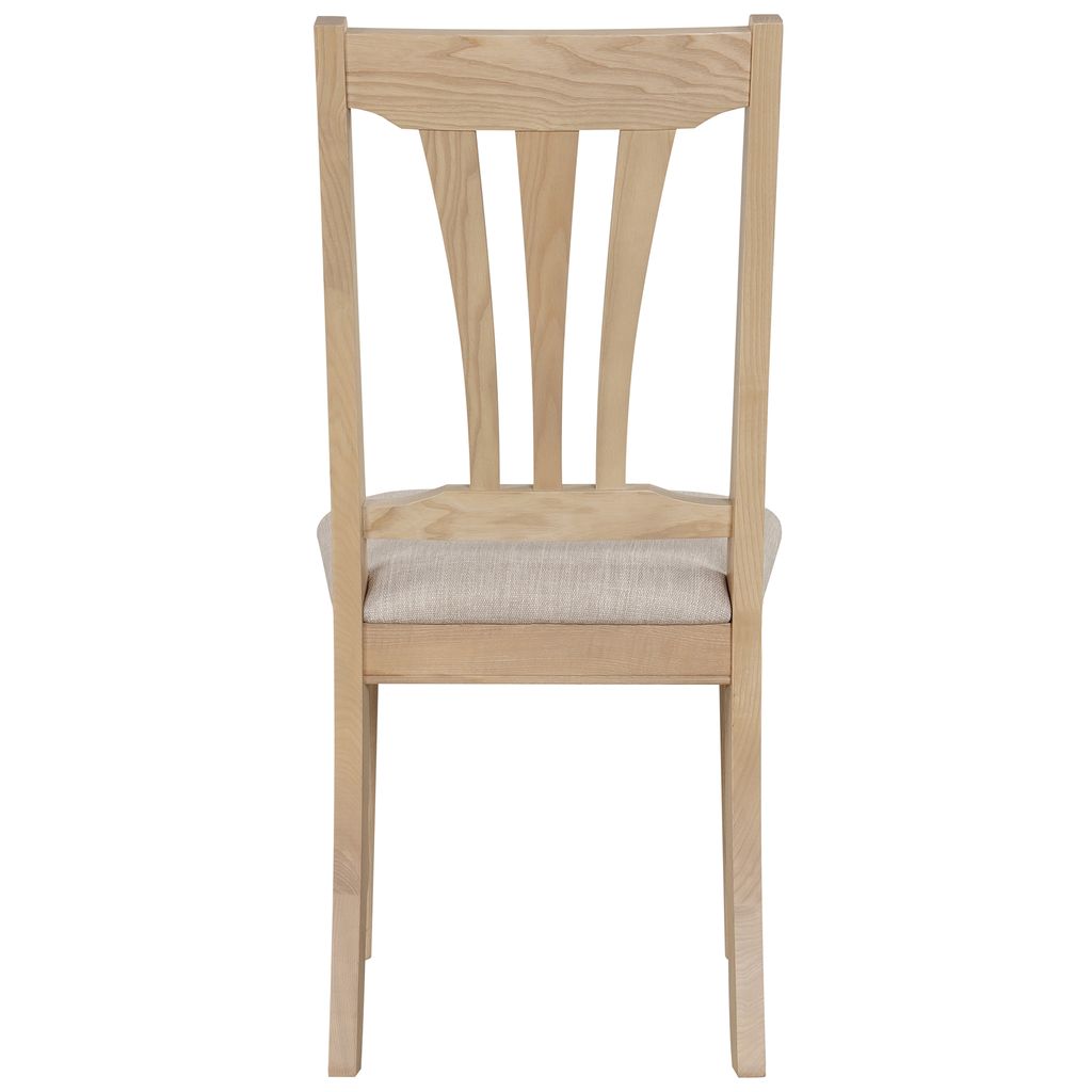 BOK101 Barton Oak dining chair with pad - Back view. Edmund Clarke Furniture