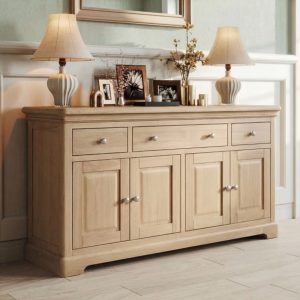 Barton oak 3 drawer 4 door sideboard. Edmunds Clarke Furniture