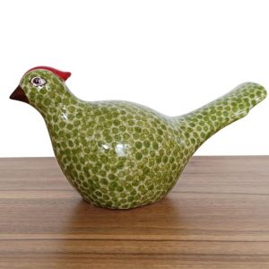 Ceramic Small Bird Penelope - colour Grass )No background)