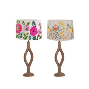 Wishbone large lamp base showing both lampshade choices