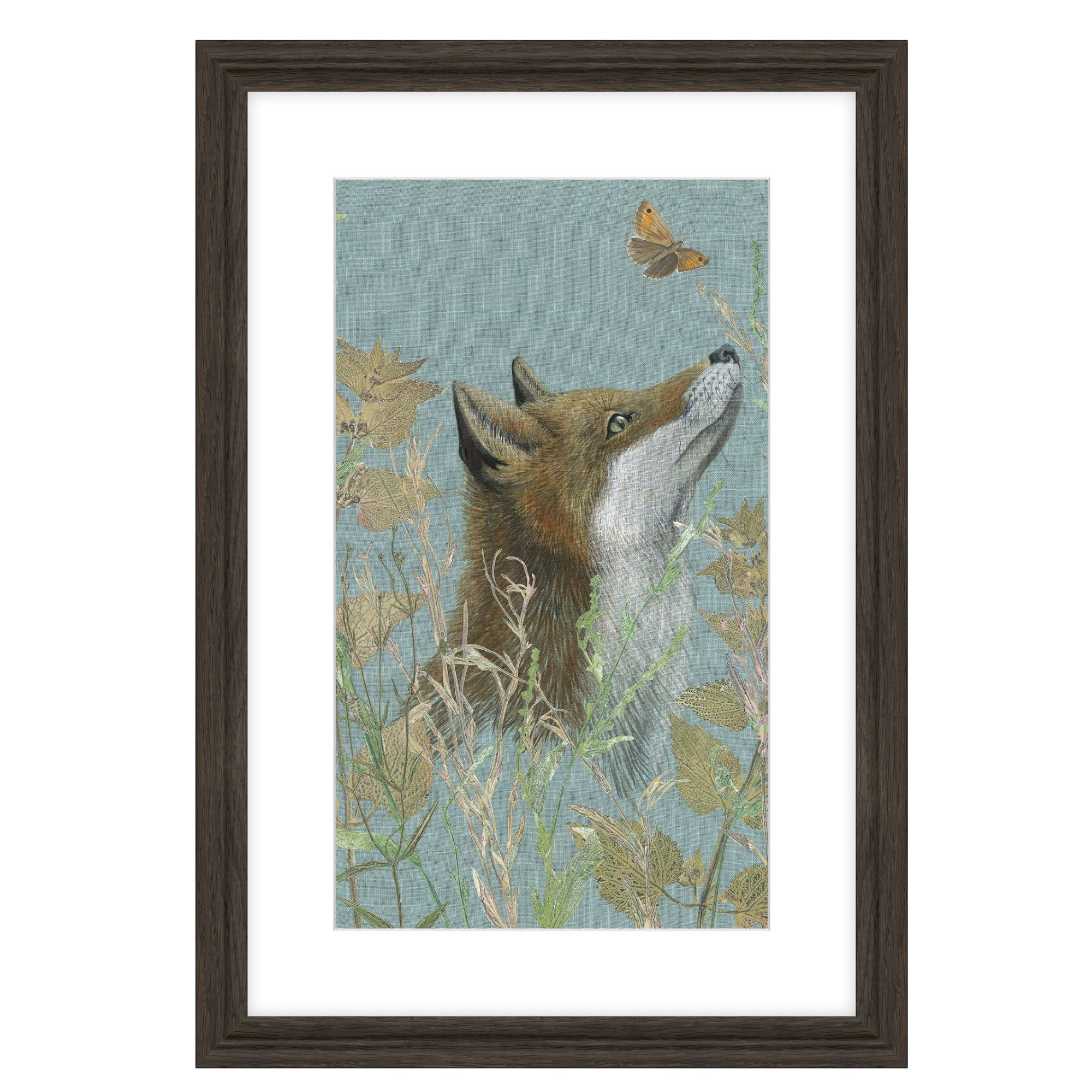 AK13002 As the Day Gives Way FOX in a black frame, light blue hues