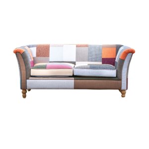 Granby 2 seater Patchwork sofa no background. Edmunds Clarke Furniture