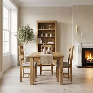 Melford oak fixed top table 90cm