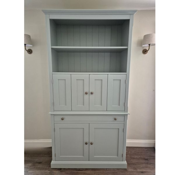 Bespoke Computer workstation with half bifold doors in centre. painted all over