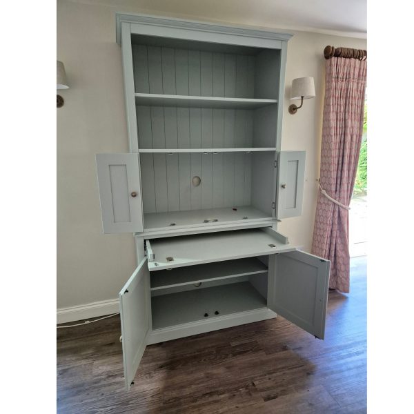 Bespoke computer workstation doors open