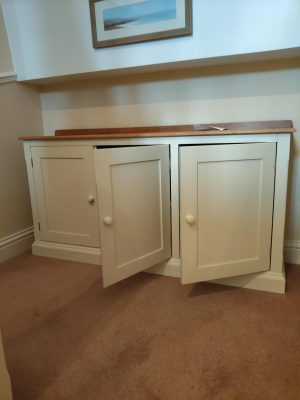 3 Door Painted Storage / Shoe Cupboard