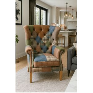 Castleton Armchair in Patchwork Tan room set