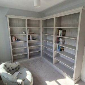 Corner Bookcase - EX Display Second hand painted Pavilion Grey all over