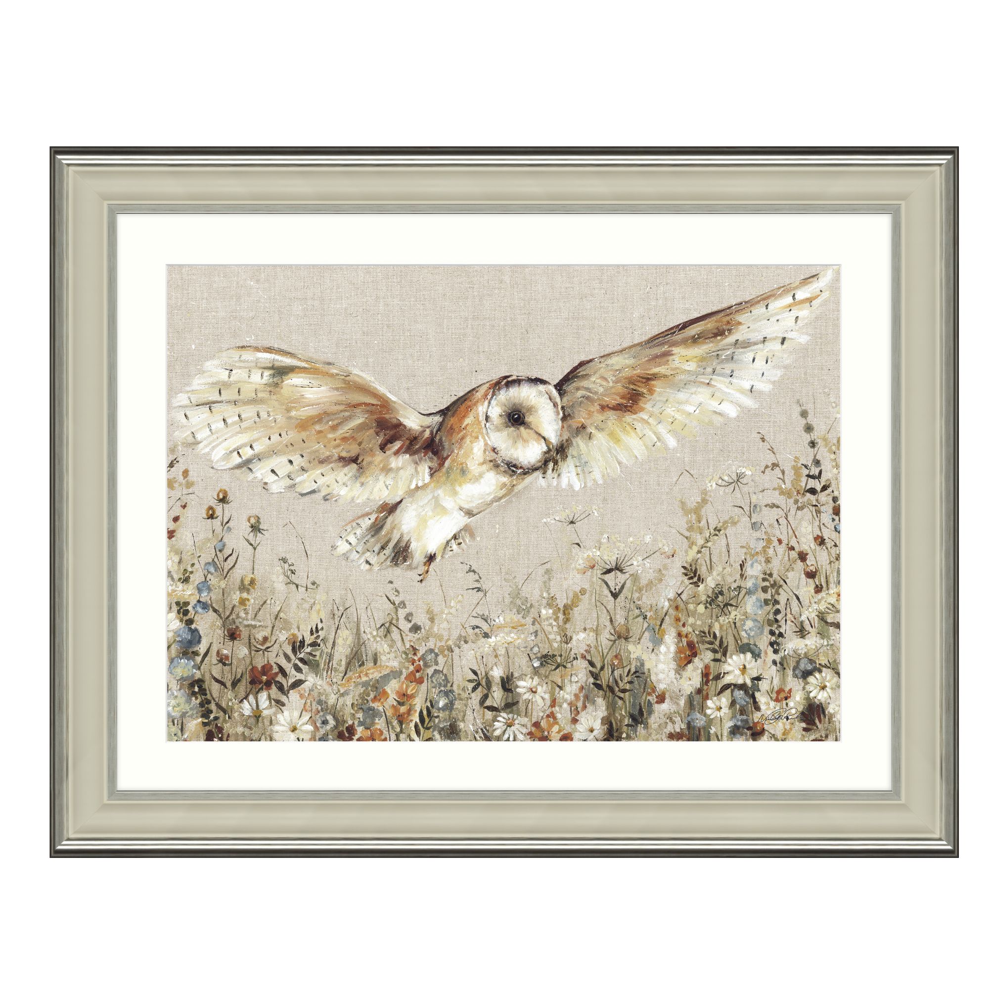Owl in Flight framed art