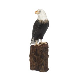 Bald Eagle on a post wood carving