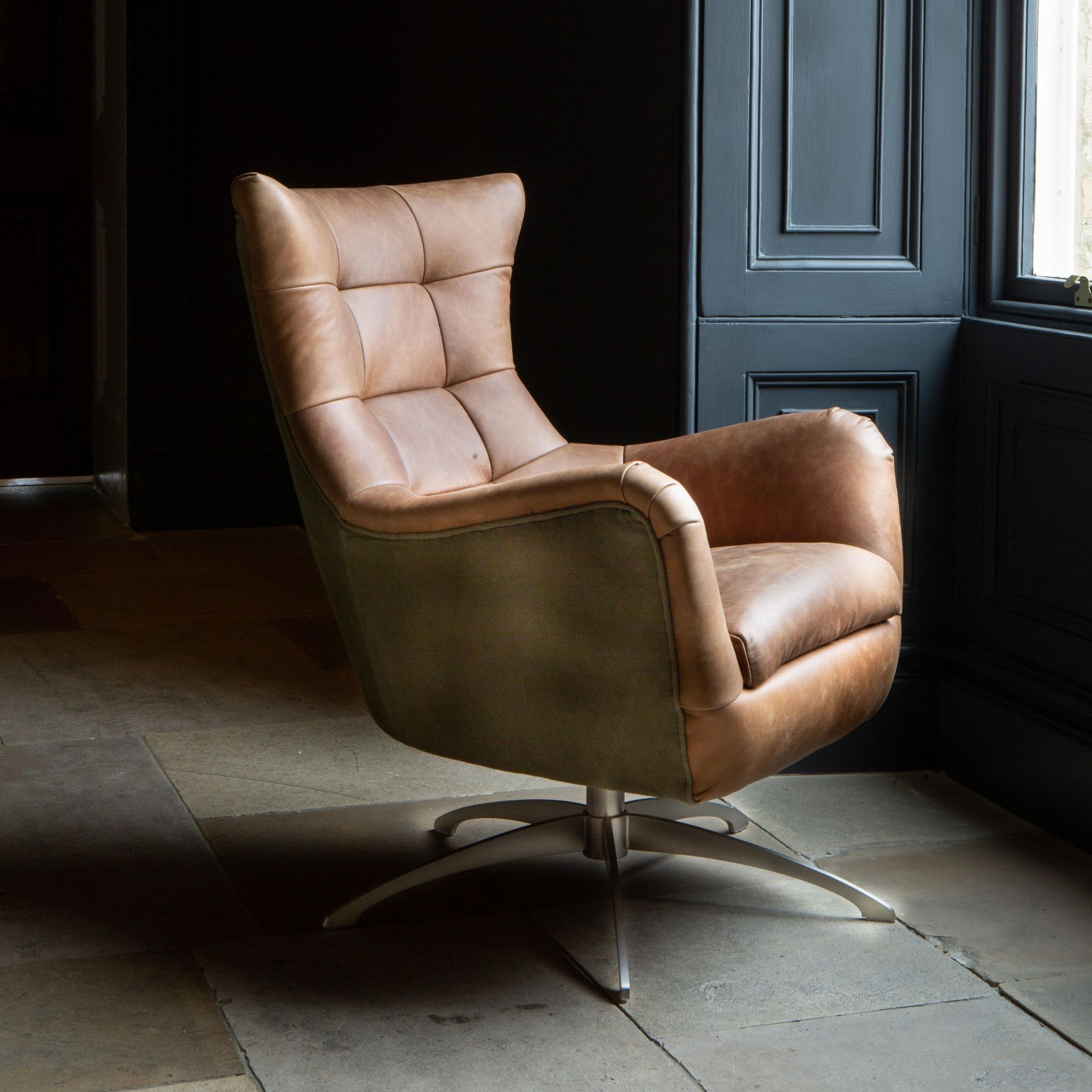 Fallon Swivel Leather Chair - Image 2