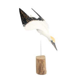 Small Gannet Diving wood carving